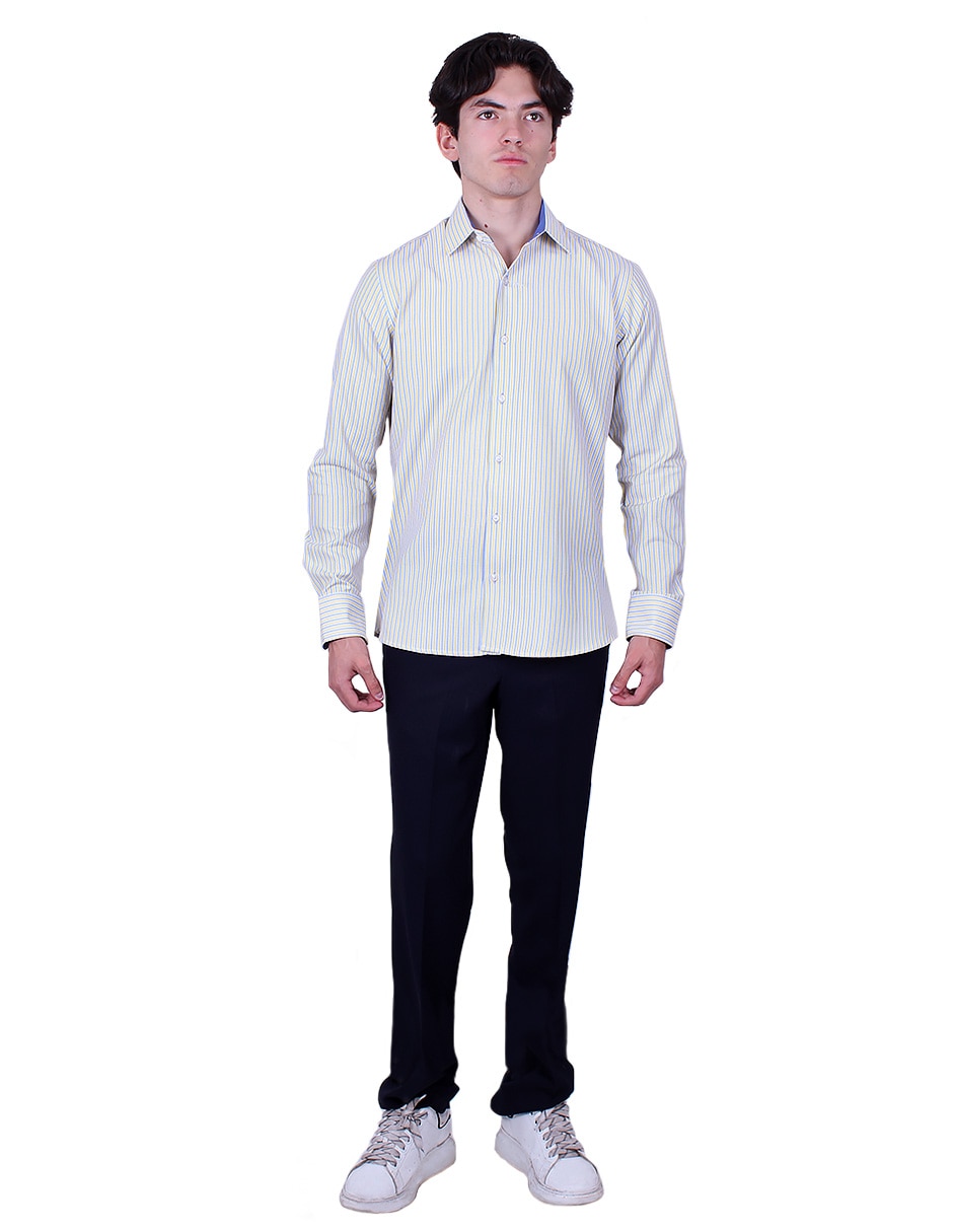 Camisa formal manga larga para hombre 2