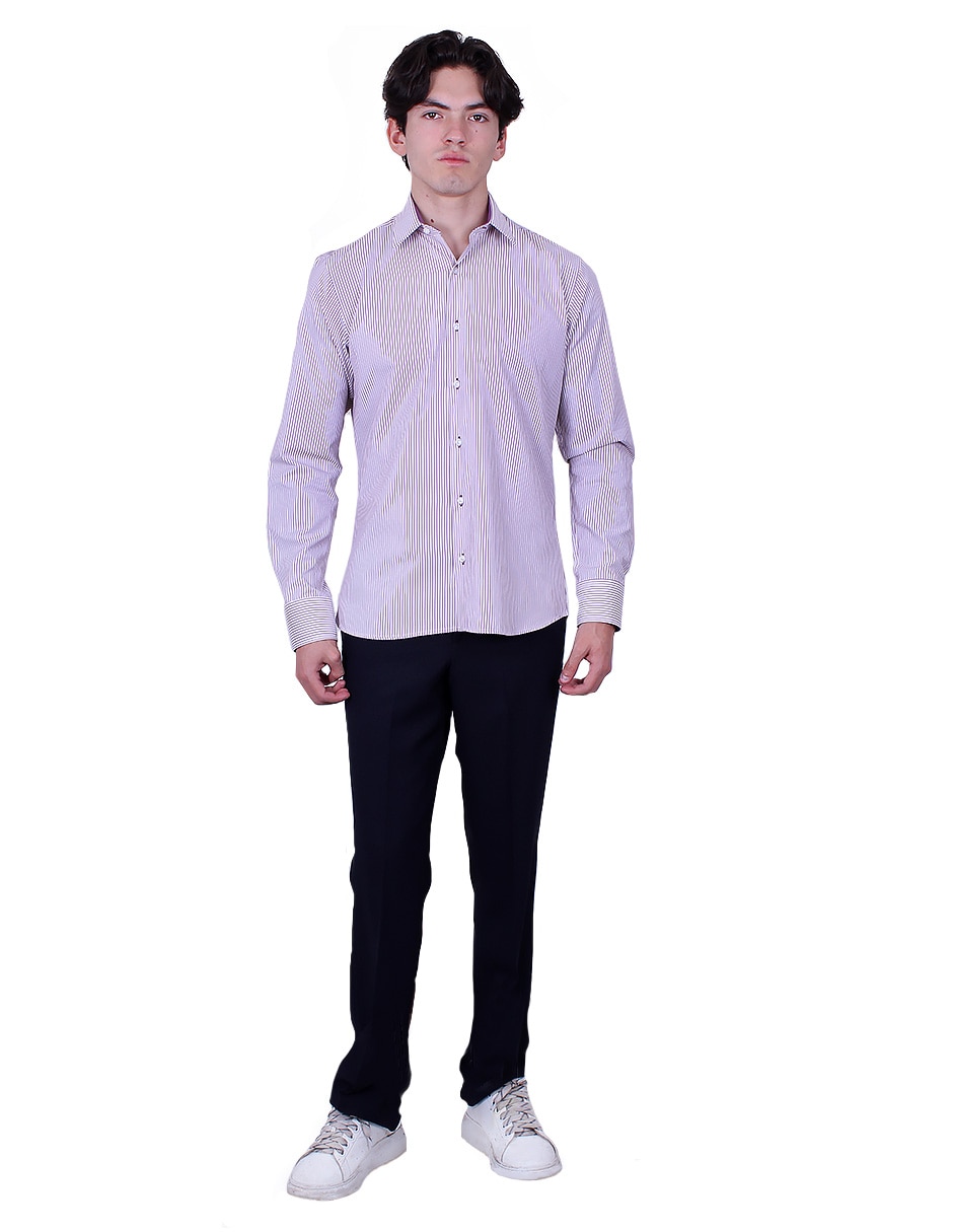 Camisa formal manga larga para hombre 2