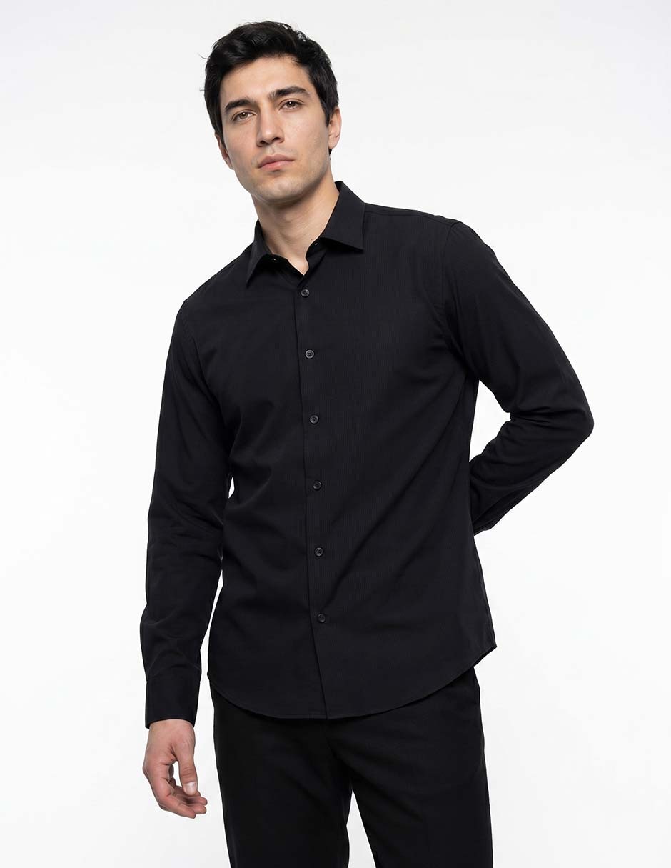 Camisa de vestir Contempo manga larga para hombre