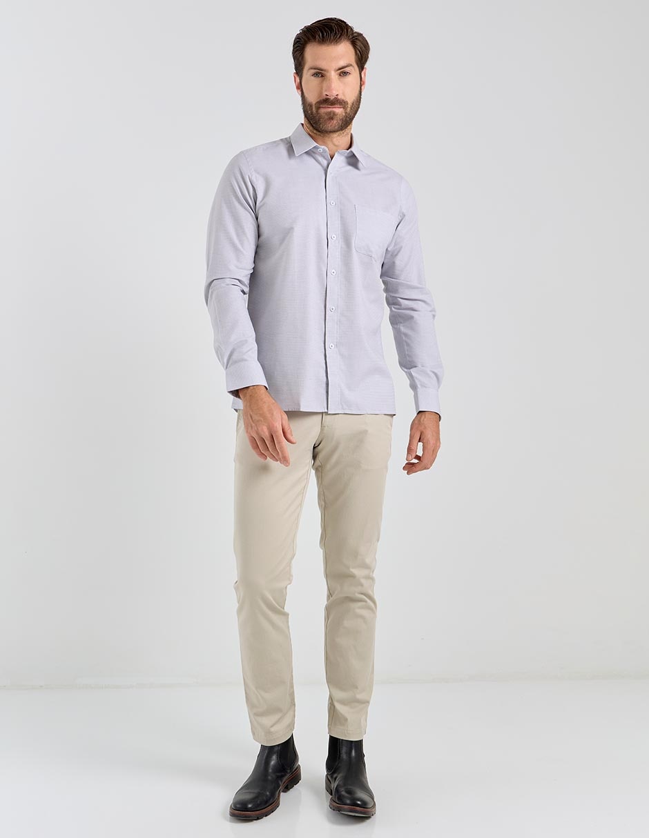 Camisa casual manga larga para hombre 2