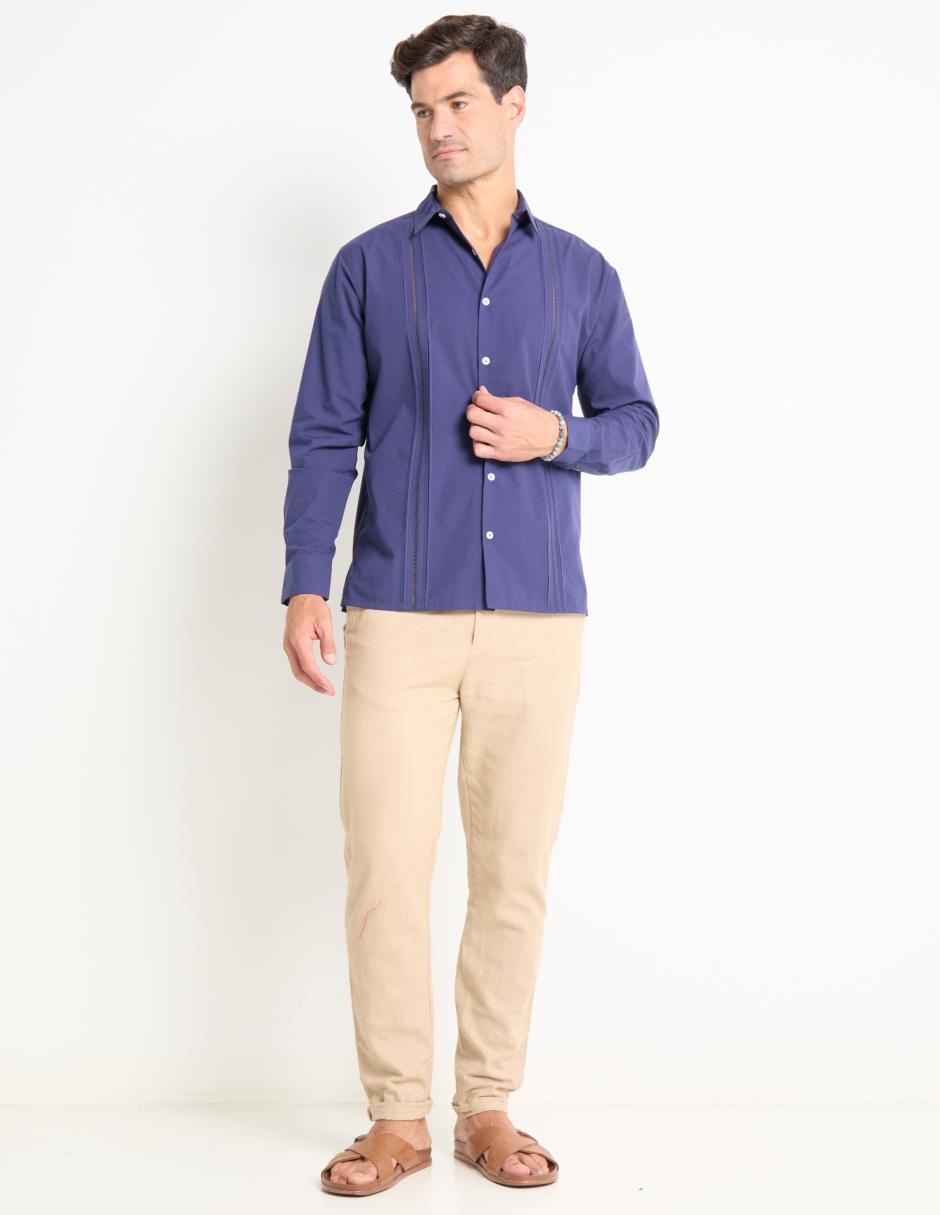Guayabera manga larga para hombre 3