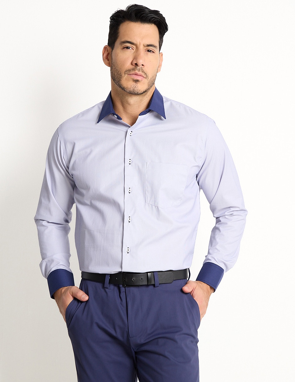 Camisa formal manga larga para hombre