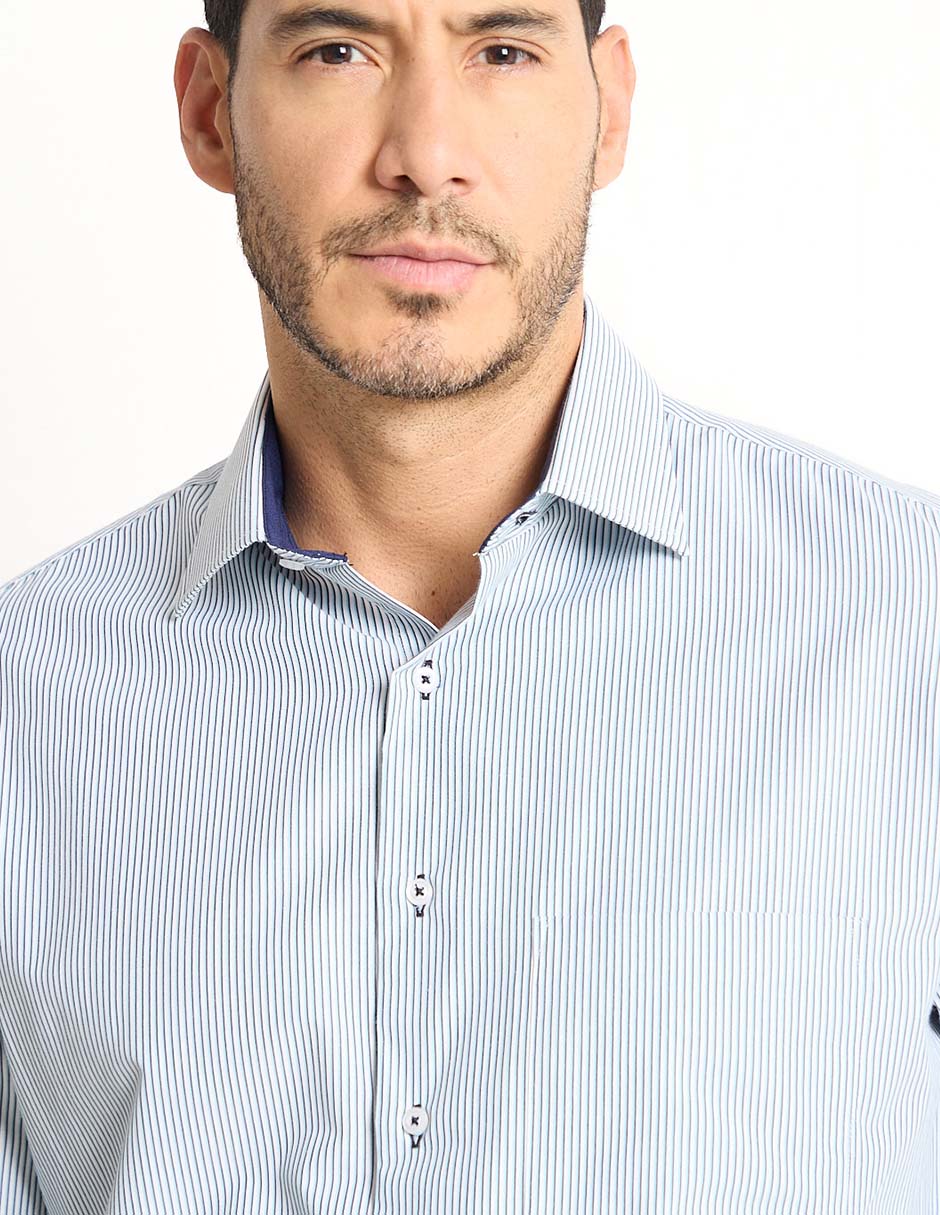 Camisa formal de algodón manga larga para hombre 4