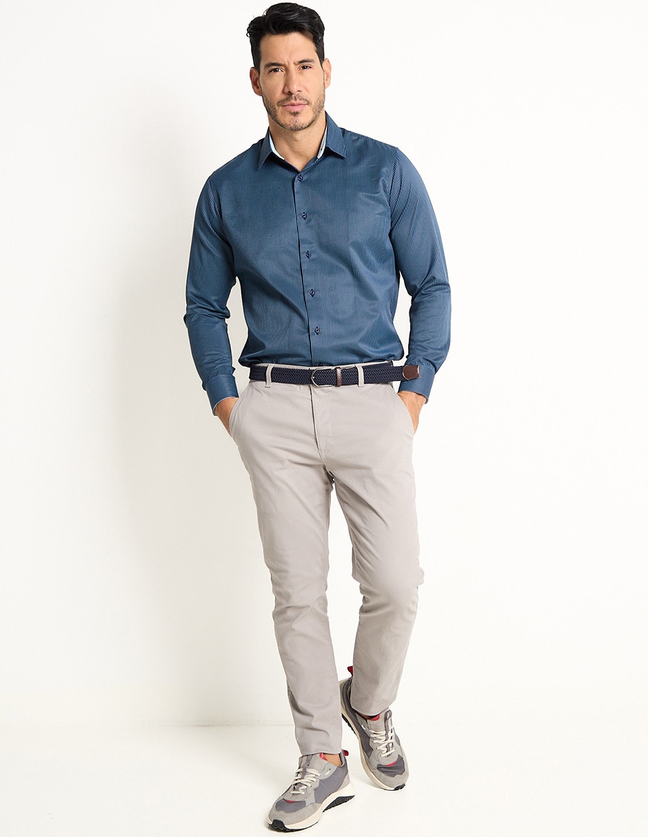 Camisa formal manga larga para hombre 3