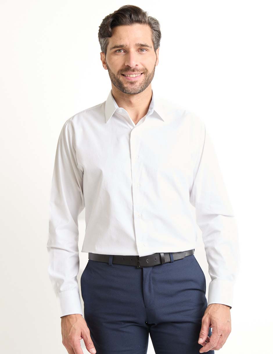 Camisa formal de algodón manga larga para hombre