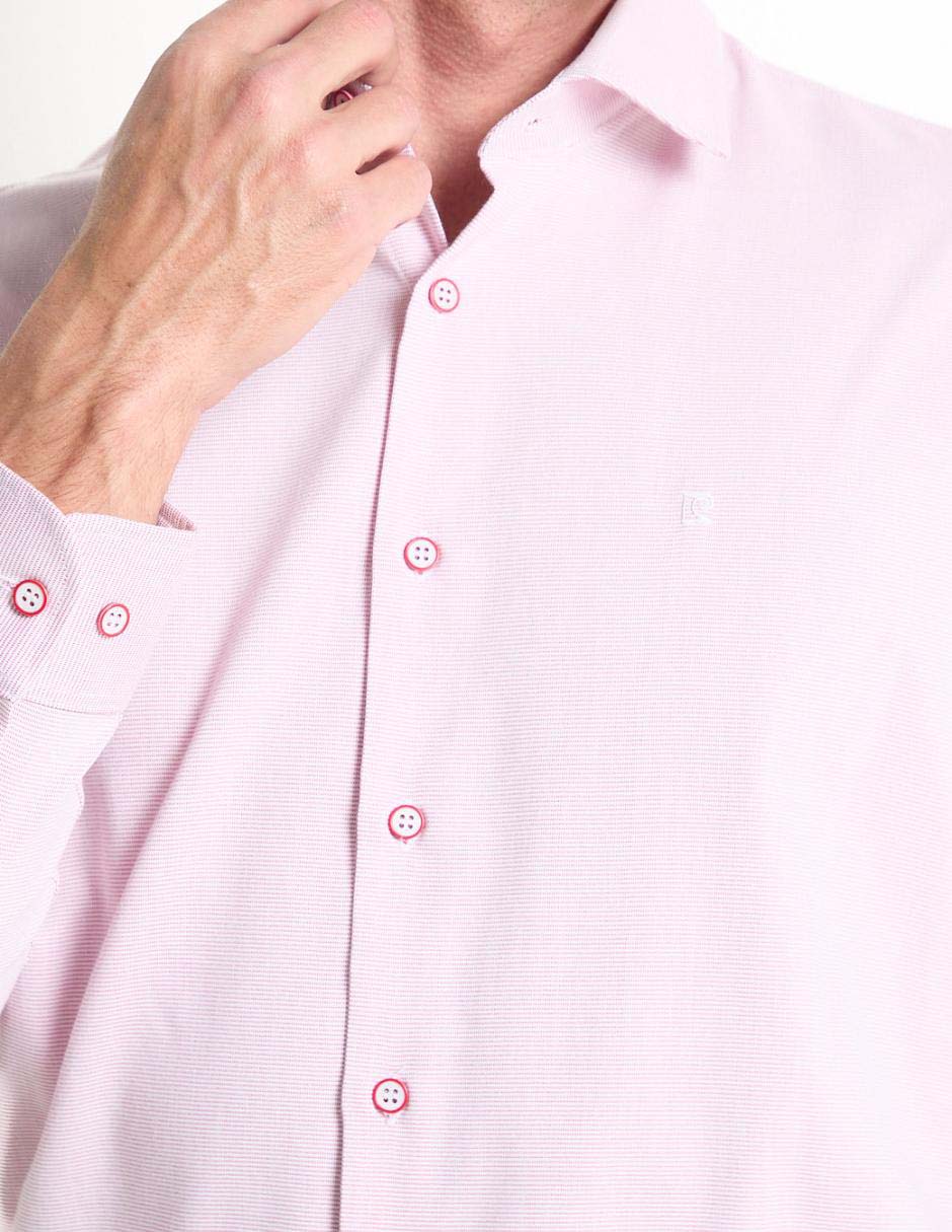 Camisa formal de algodón manga larga para hombre