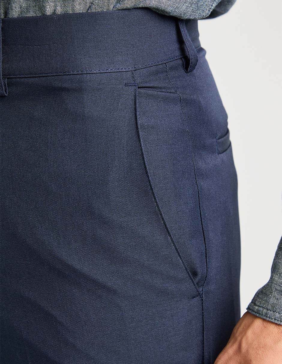 Pantalón business casual de vestir slim de algodón para hombre 3