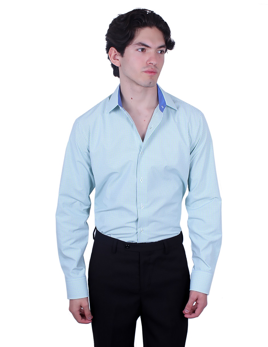 Camisa formal manga larga para hombre