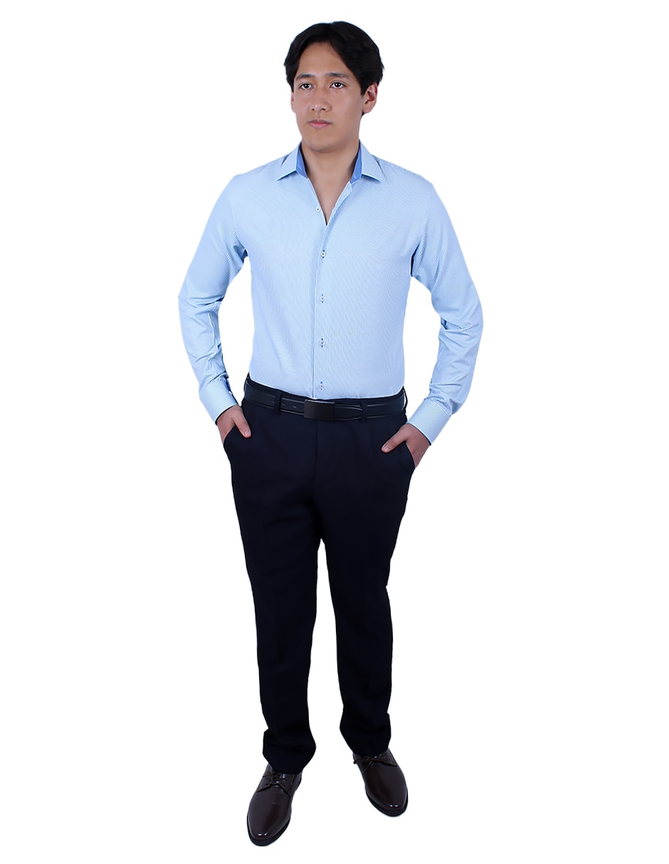Camisa formal manga larga para hombre