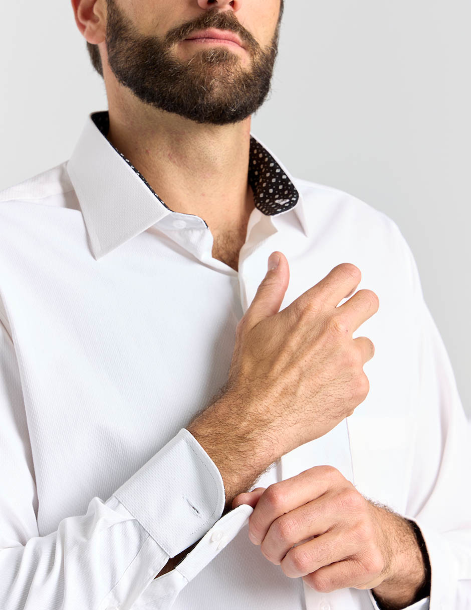 Camisa formal manga larga para hombre 2