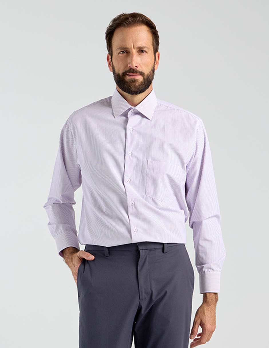Camisa formal manga larga para hombre 5