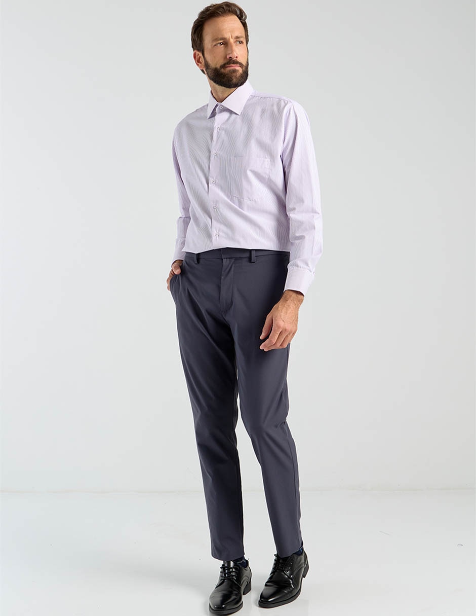 Camisa formal manga larga para hombre 4