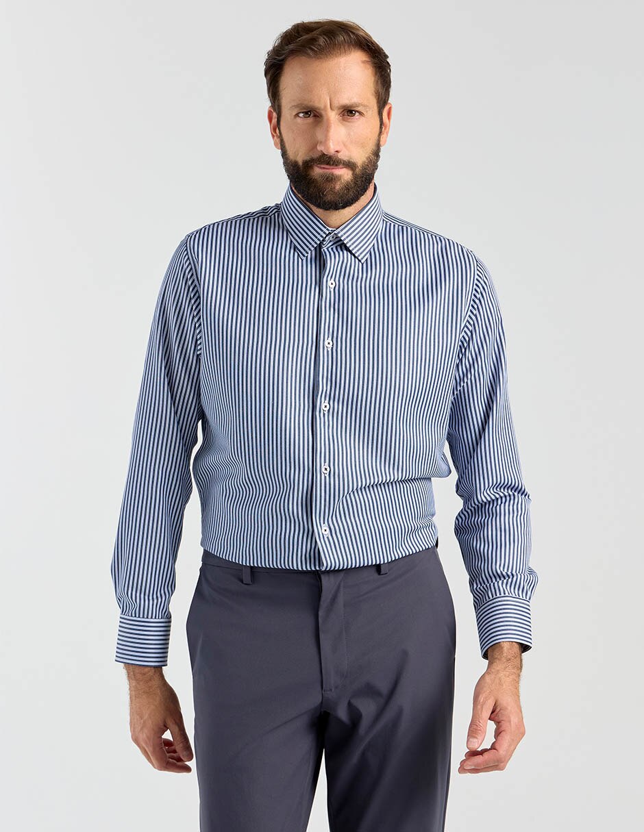 Camisa formal manga larga para hombre 2