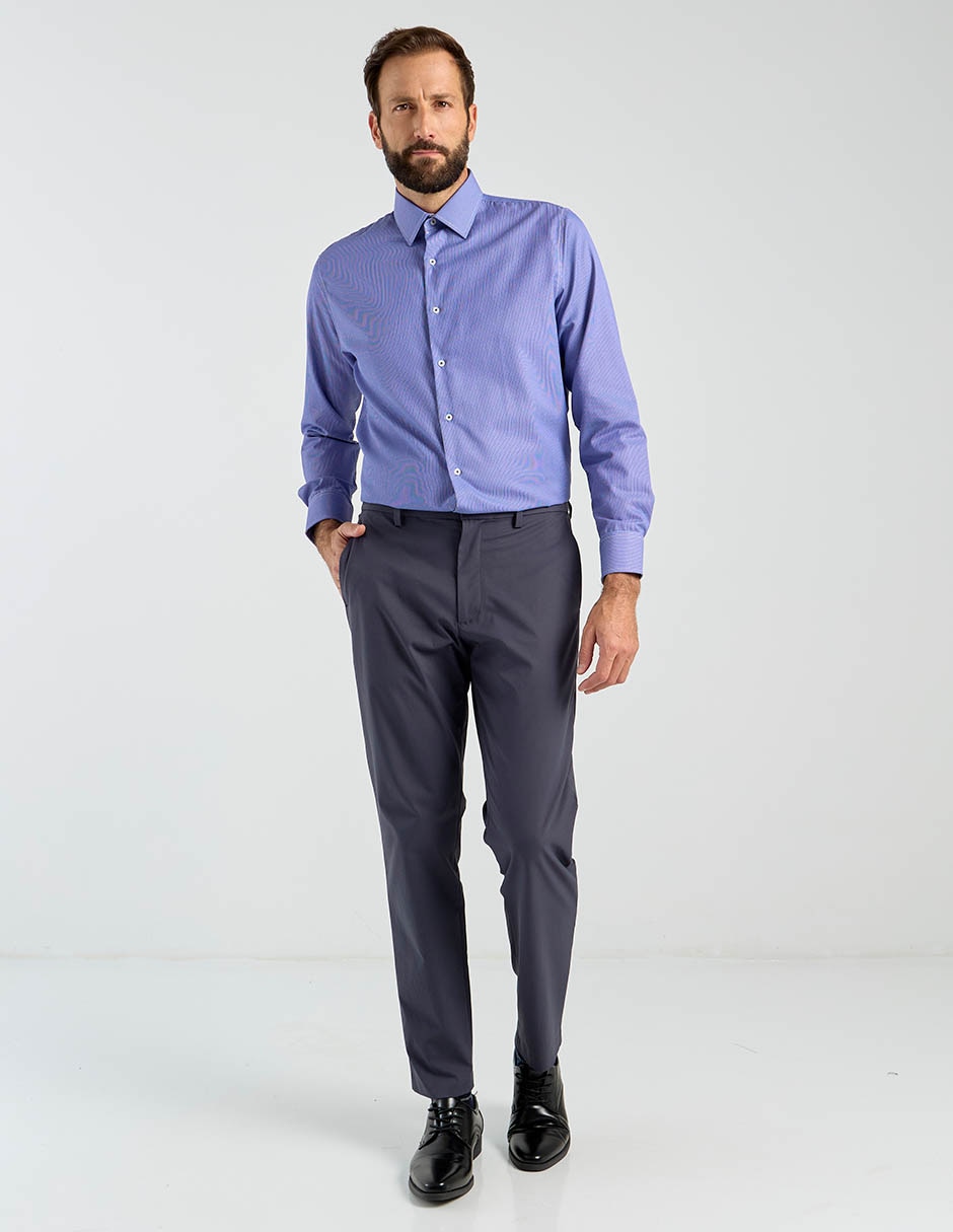 Camisa formal manga larga para hombre 4