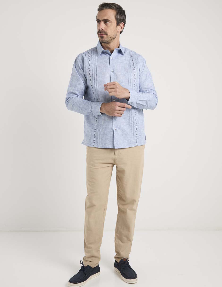 Guayabera manga larga para hombre 5