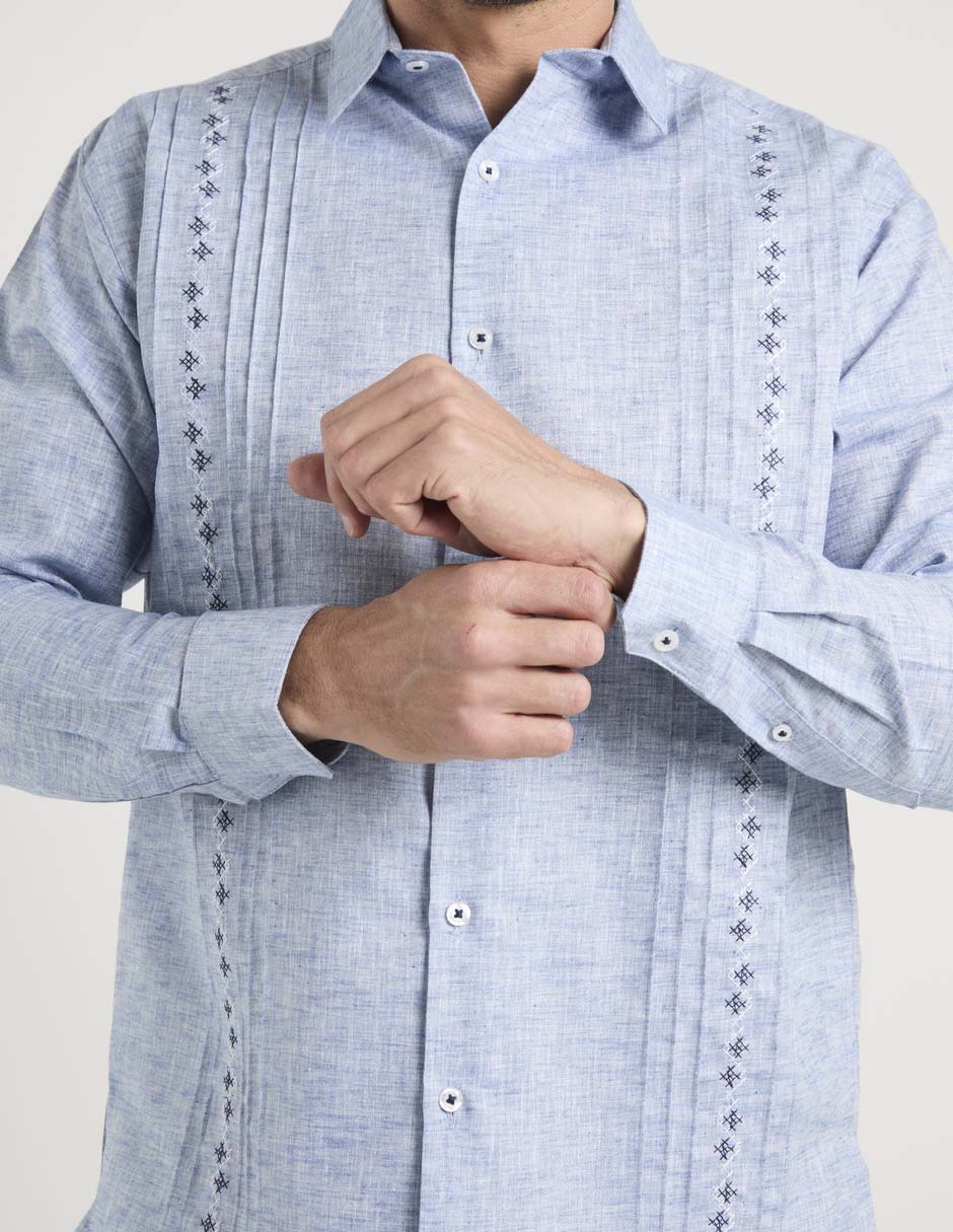 Guayabera manga larga para hombre 3