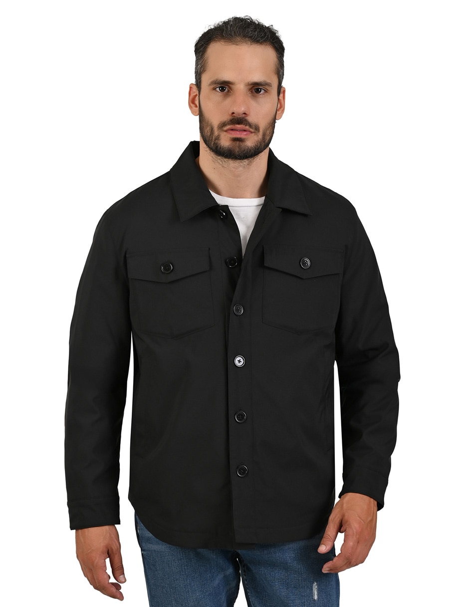 Chamarra casual con bolsillos para hombre