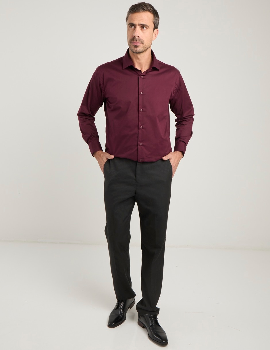 Camisa formal manga larga para hombre 4