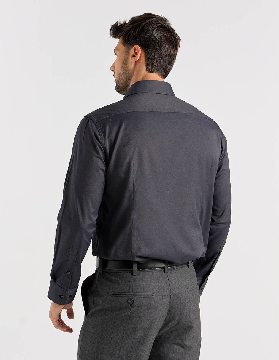Camisa formal manga larga para hombre 6