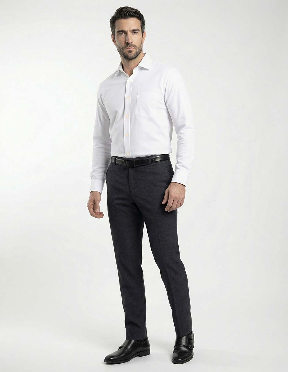 Camisa formal manga larga para hombre 4