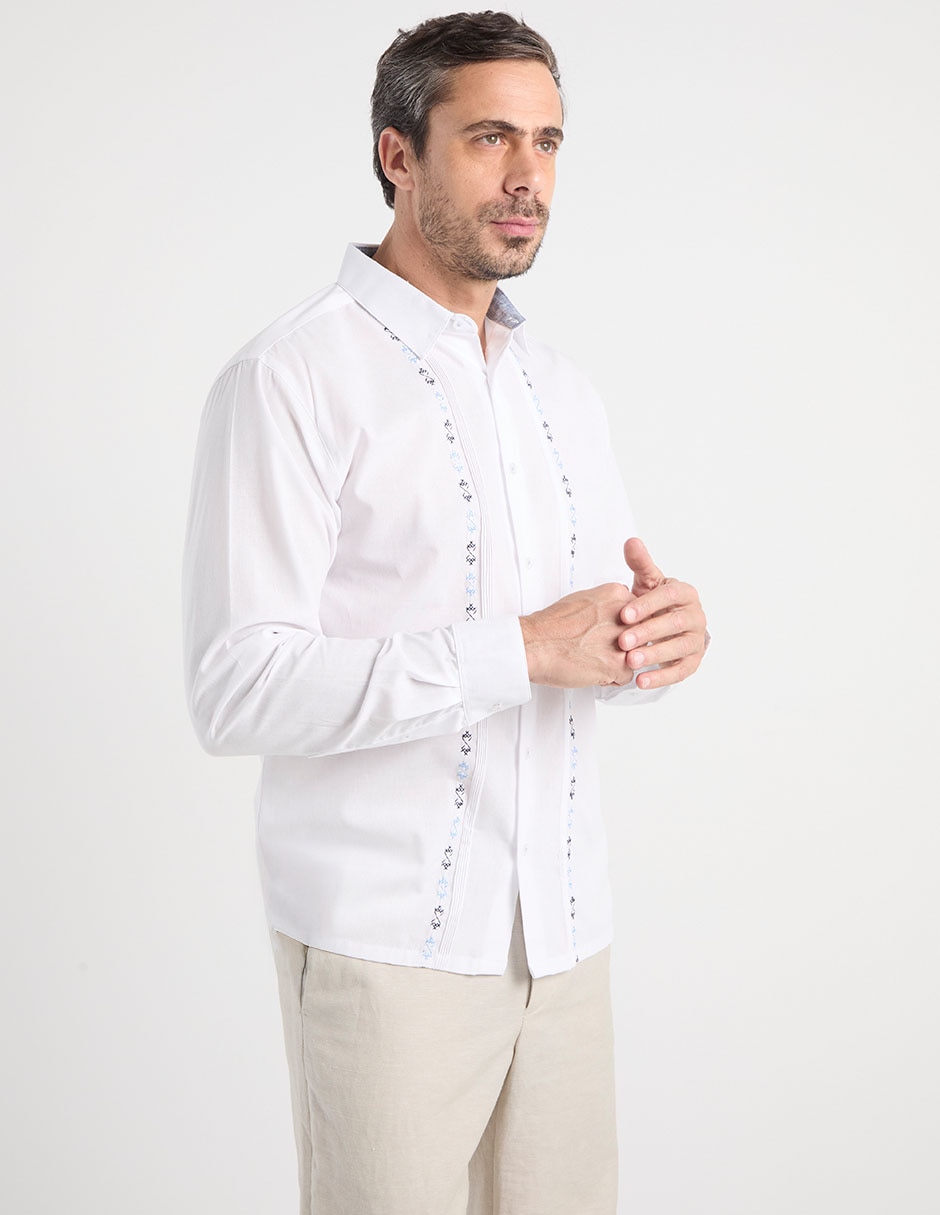 Guayabera manga larga para hombre