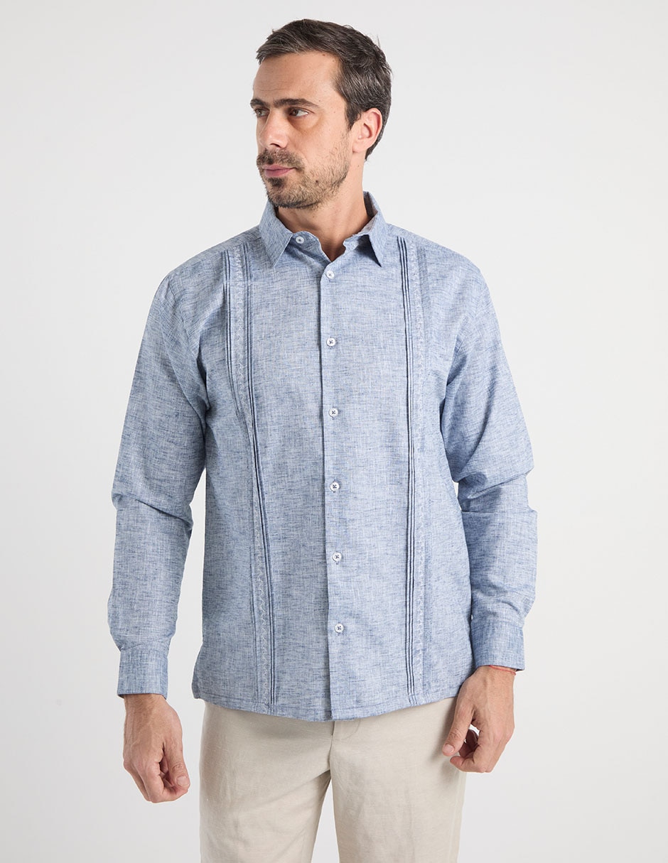 Camisa casual manga larga para hombre 5