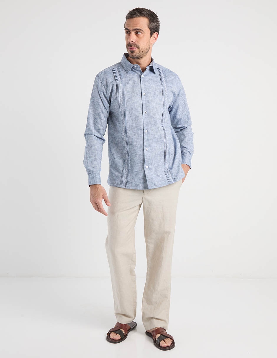 Camisa casual manga larga para hombre 4