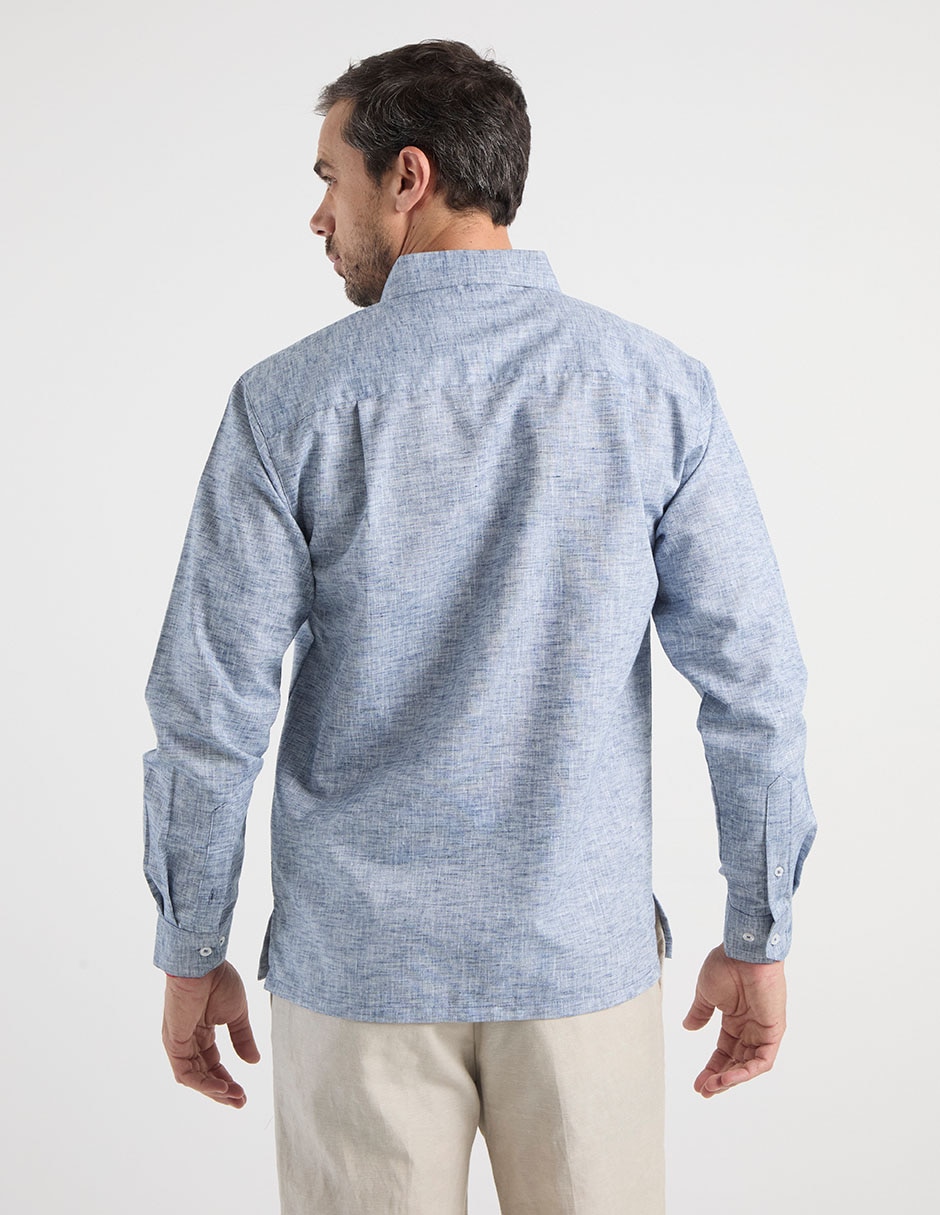 Camisa casual manga larga para hombre 6