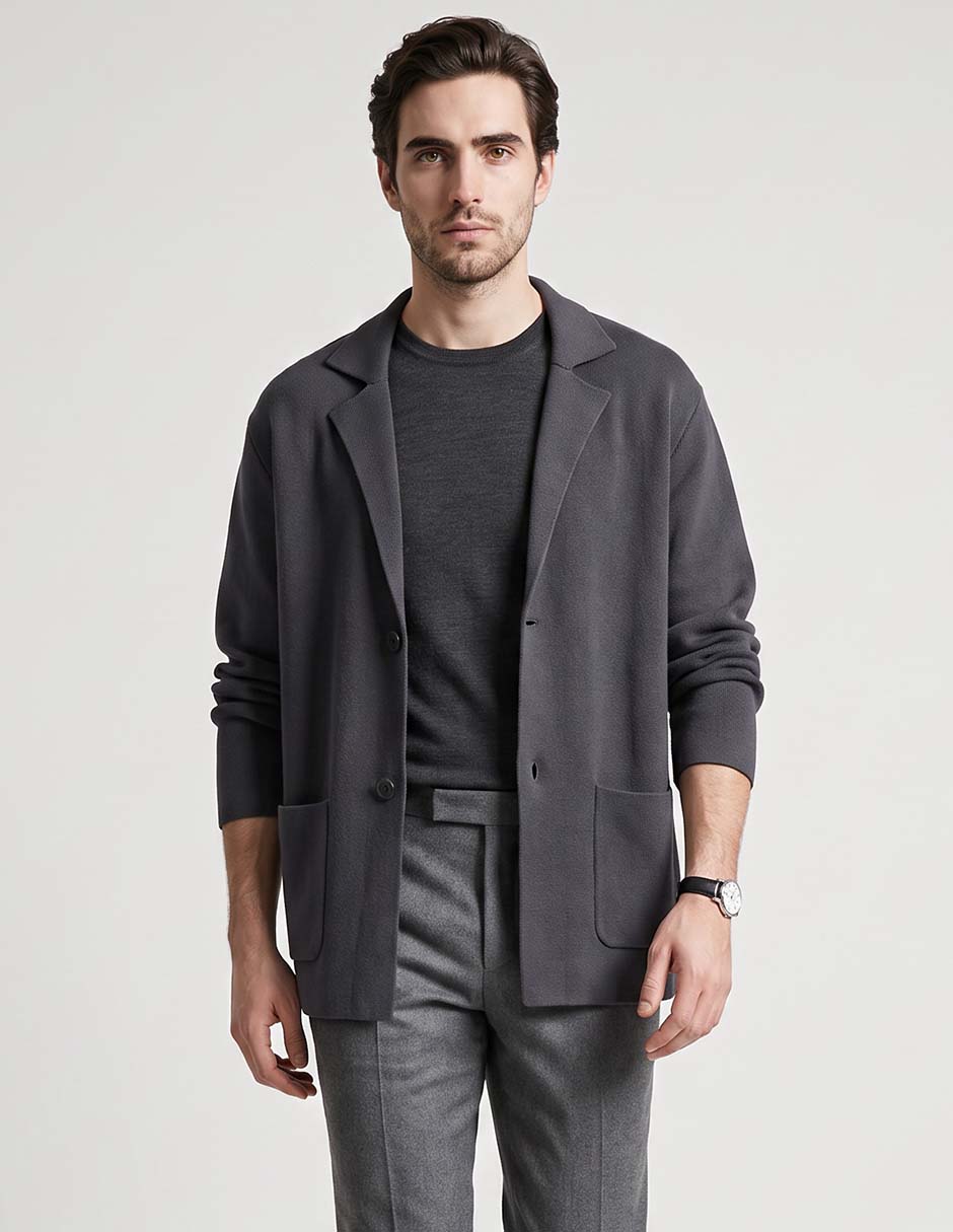 Suéter cuello solapa para hombre