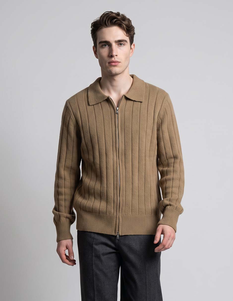 Suéter cuello camisero para hombre