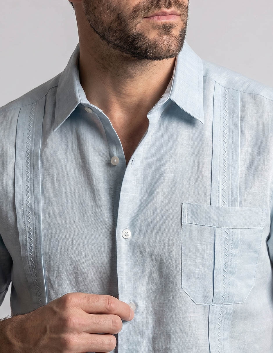 Camisa formal de algodón manga corta para hombre 2
