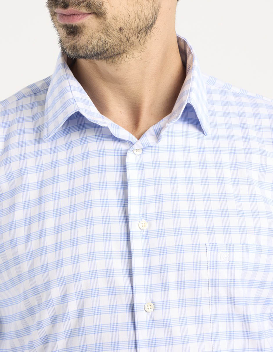 Camisa business casual manga larga para hombre