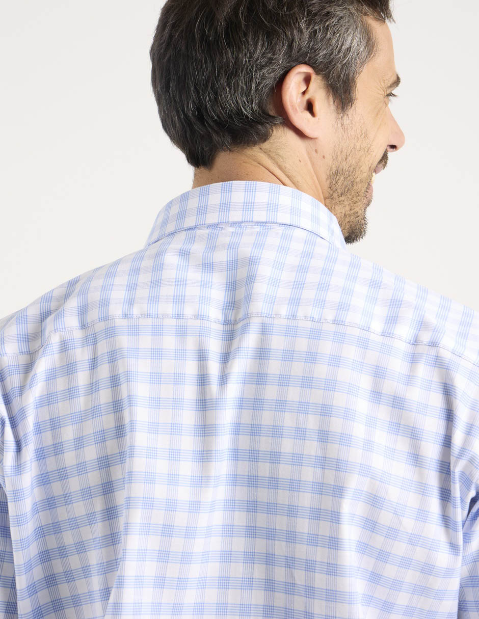 Camisa business casual manga larga para hombre