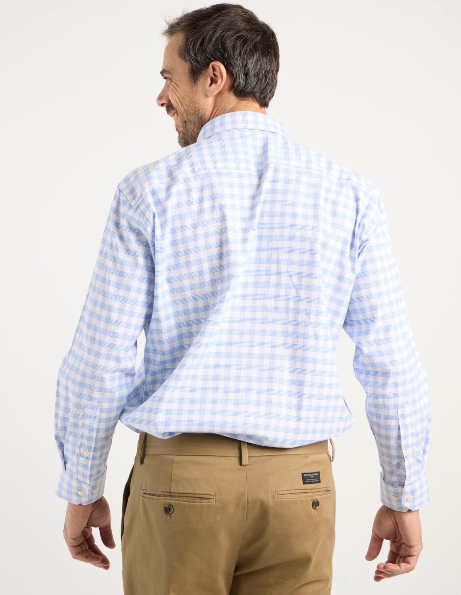 Camisa business casual manga larga para hombre 6