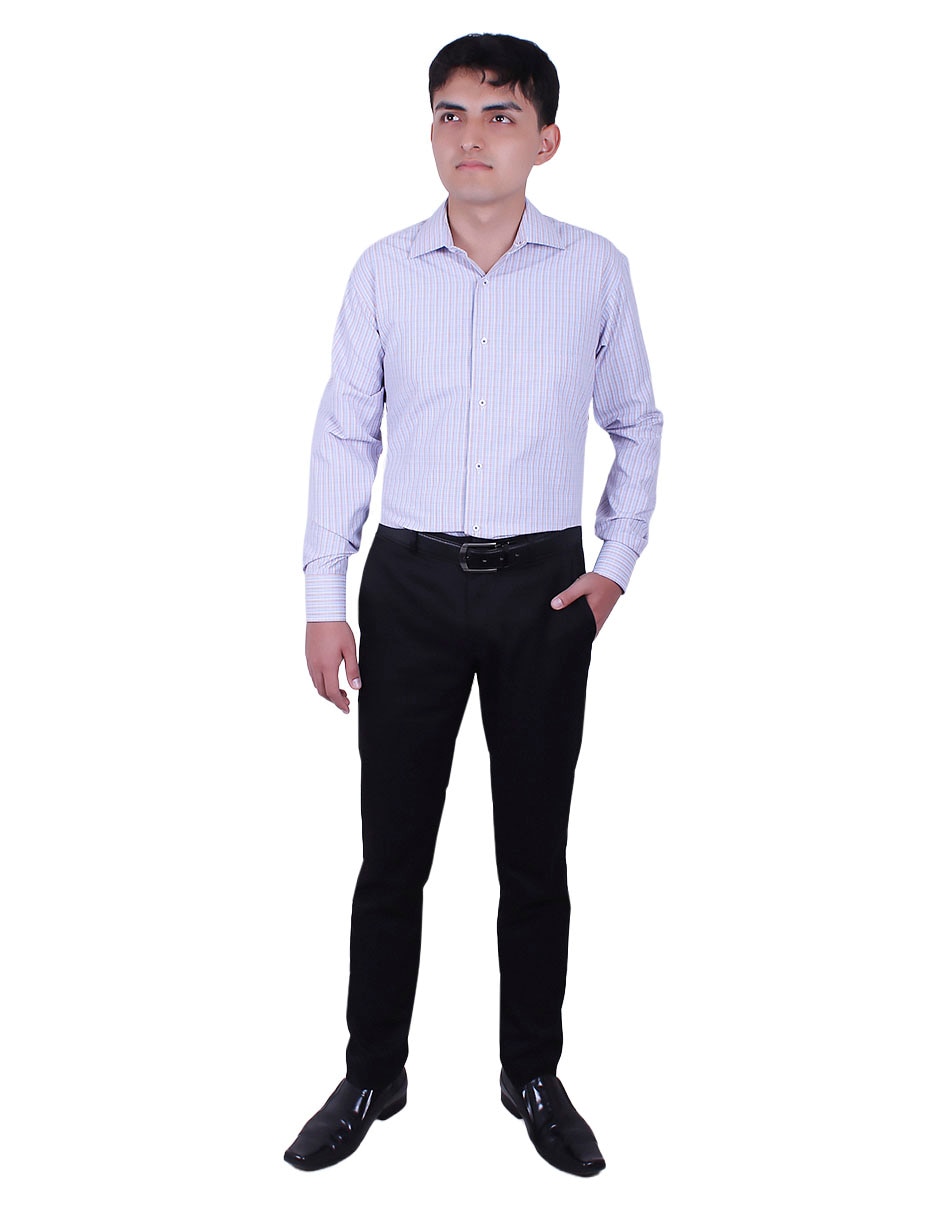 Camisa formal Parllieni manga larga para hombre