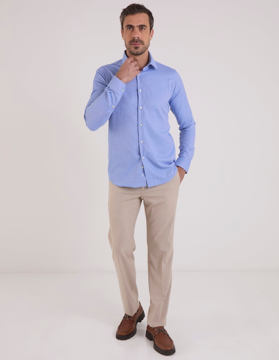 Camisa formal manga larga para hombre