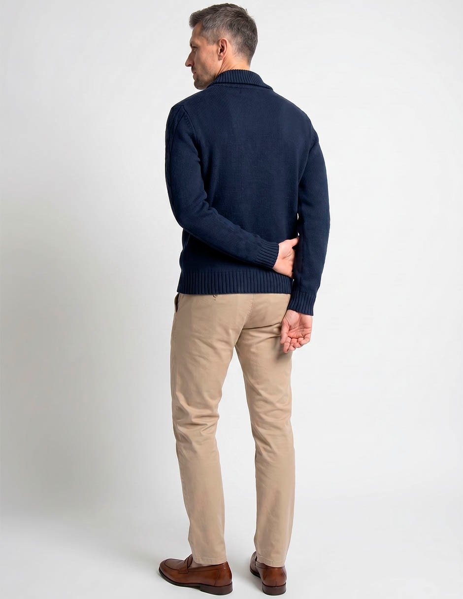 Suéter cuello con botón para hombre 3