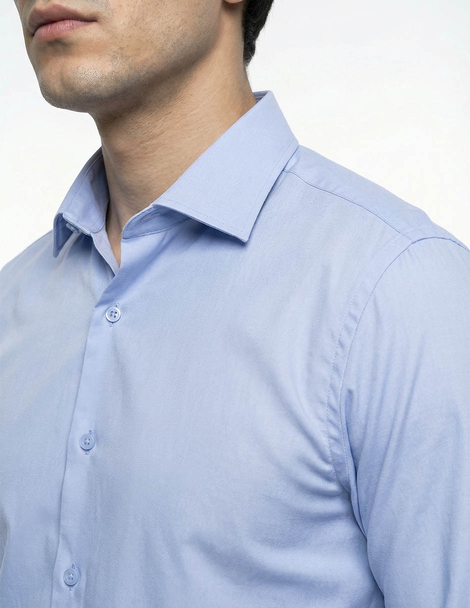 Camisa business casual manga larga para hombre