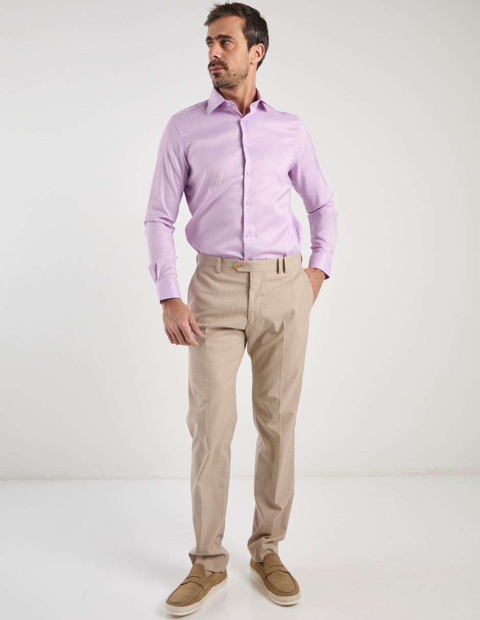 Camisa business casual manga larga para hombre