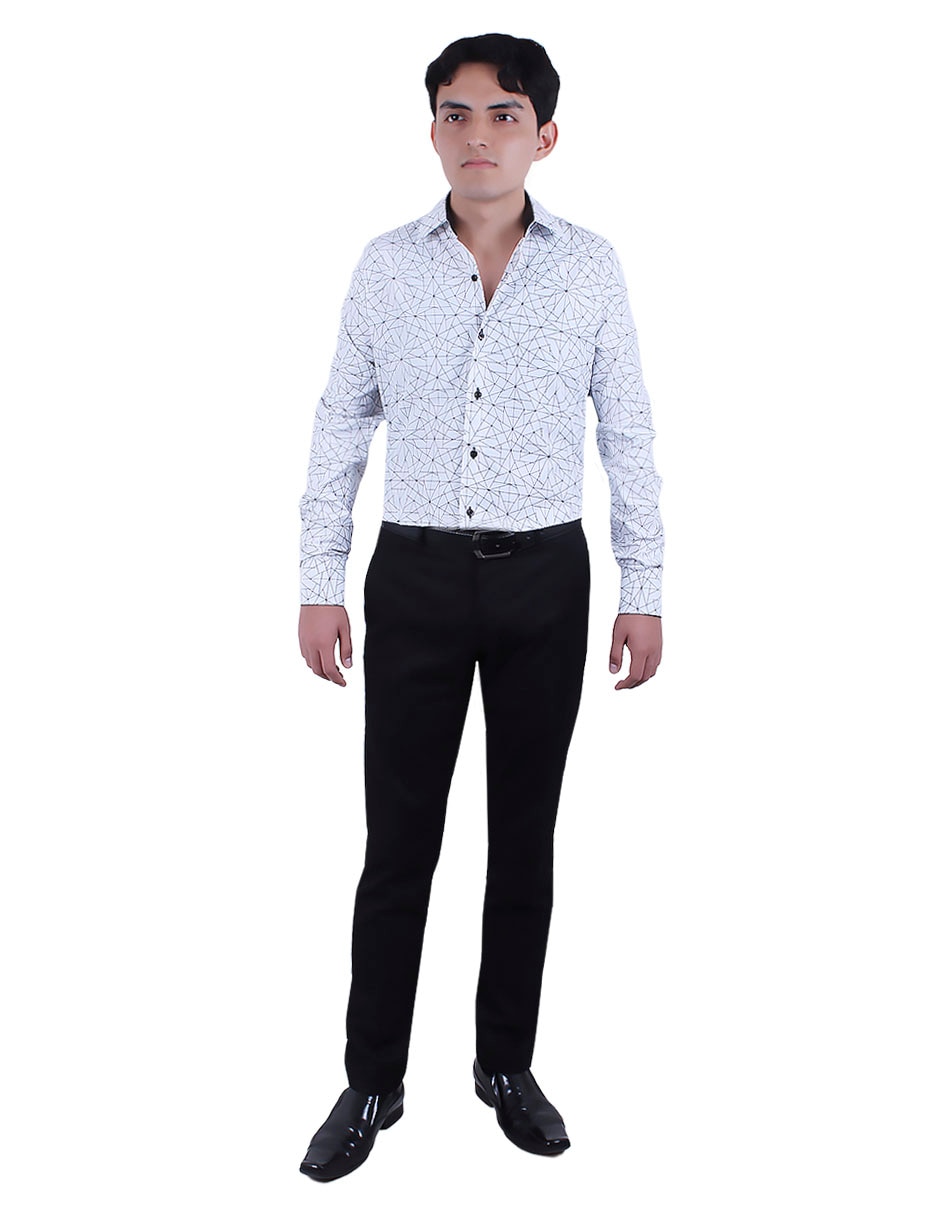 Camisa formal manga larga para hombre 5