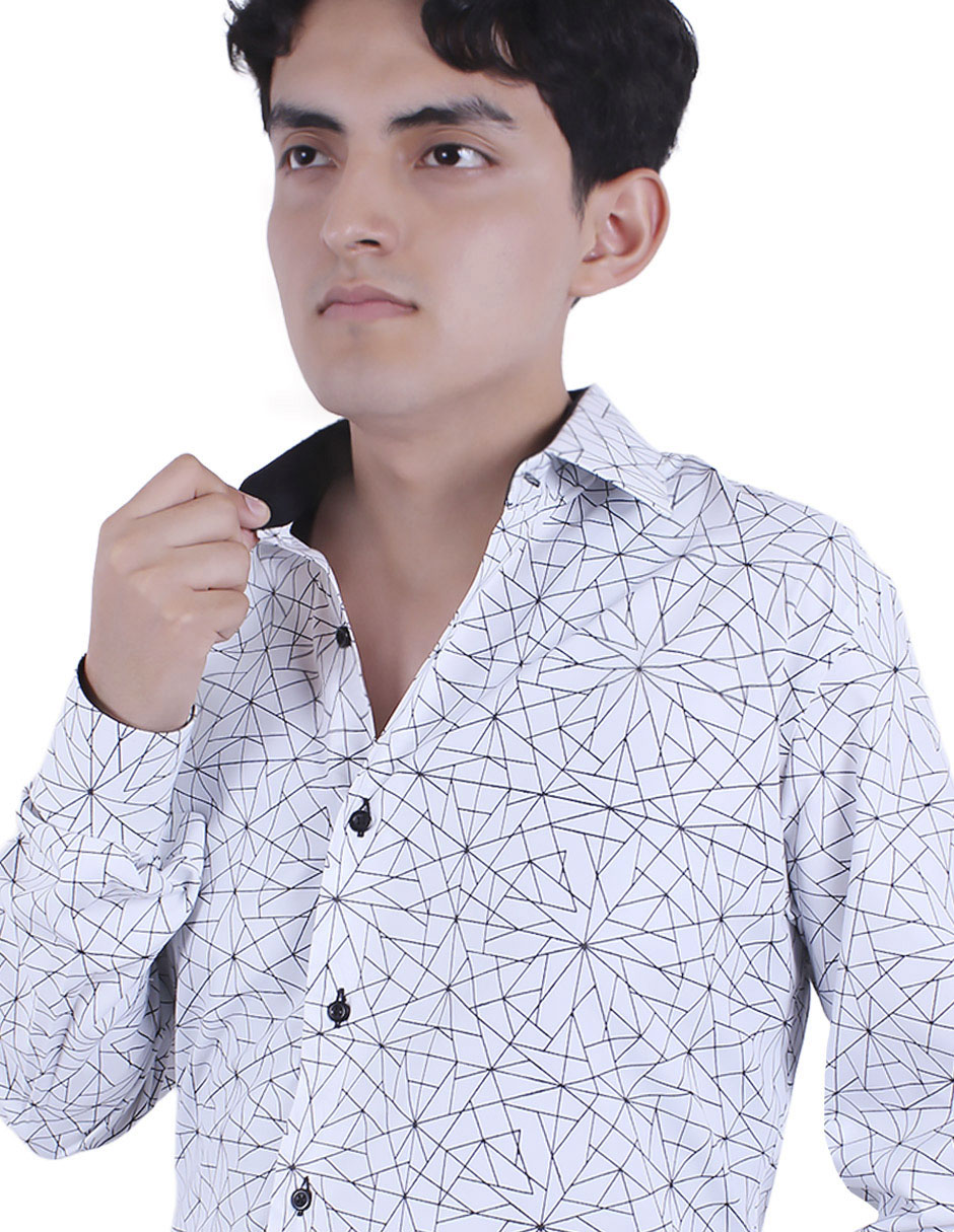 Camisa formal manga larga para hombre 4