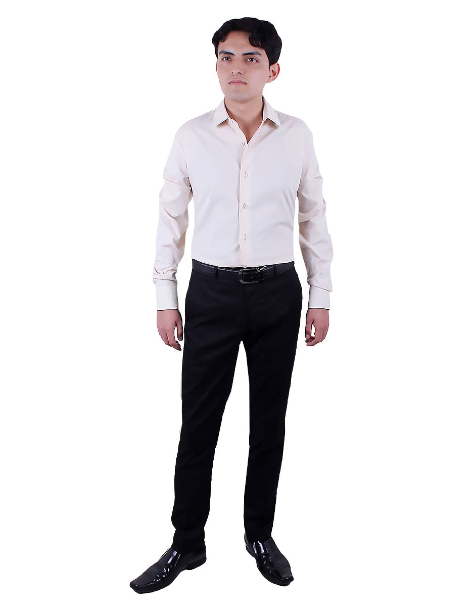 Camisa formal de algodón manga larga para hombre 5