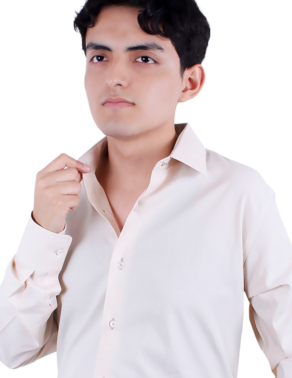 Camisa formal de algodón manga larga para hombre 3