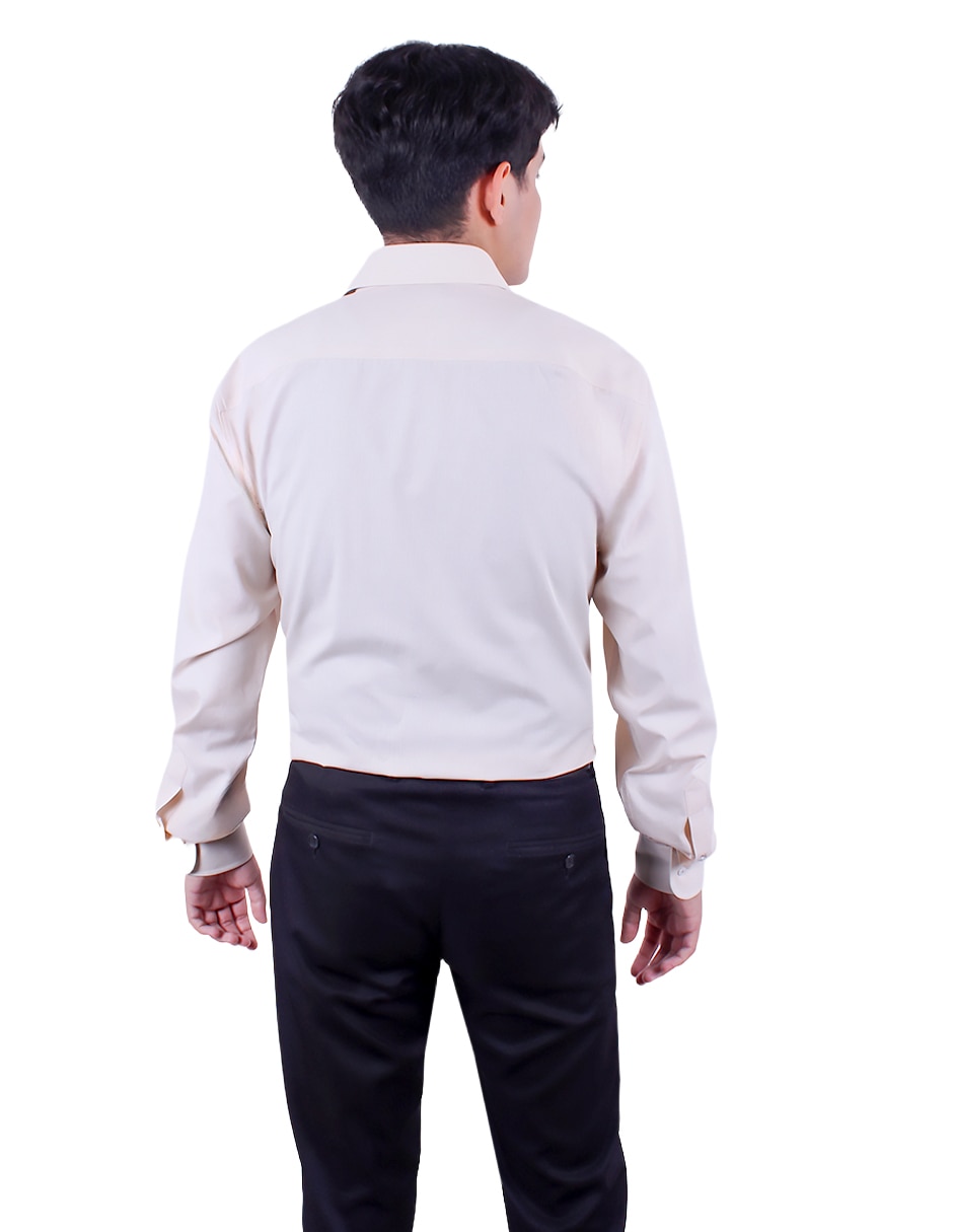Camisa de vestir de algodón manga larga para hombre 4