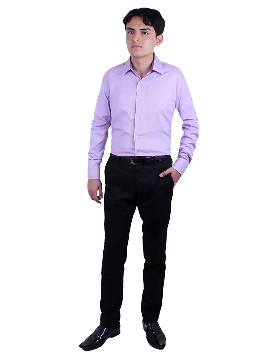 Camisa formal manga larga para hombre 2