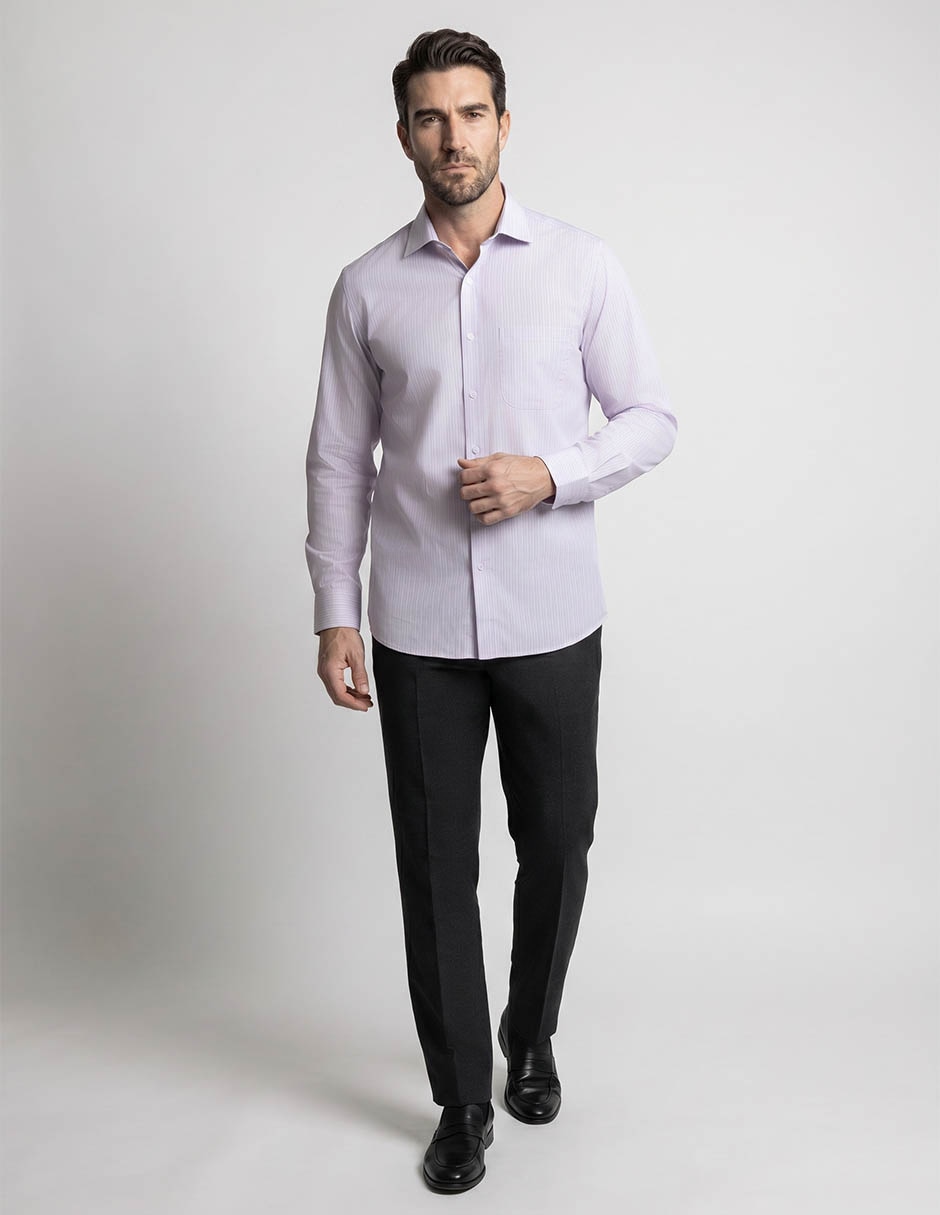 Camisa formal manga larga para hombre 2