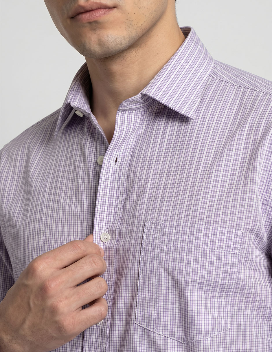 Camisa formal parllieni manga larga para hombre