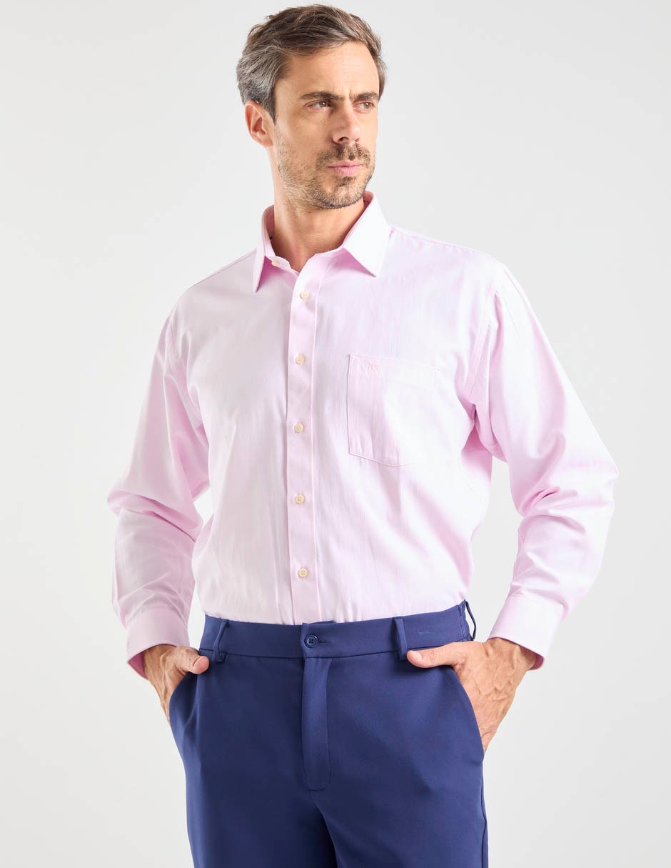 Camisa de vestir de algodón manga largar para hombre
