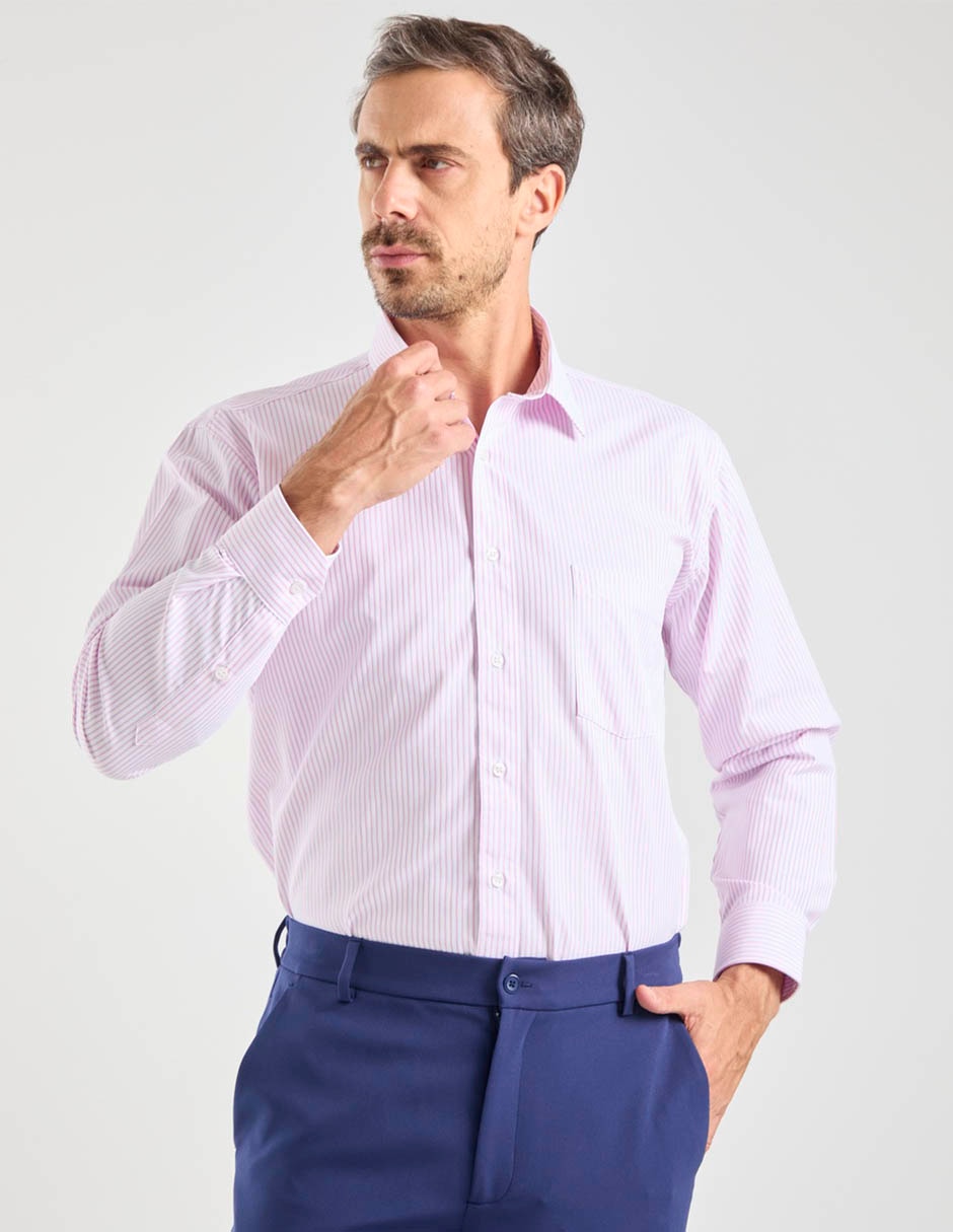 Camisa casual Pierre Cardin de algodón manga larga para hombre