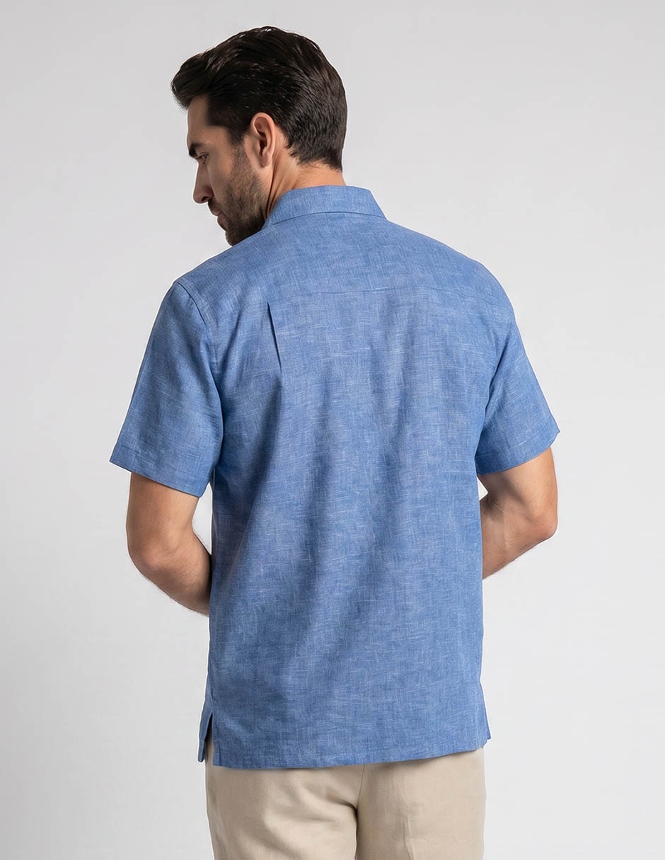 Camisa formal de algodón manga corta para hombre 3
